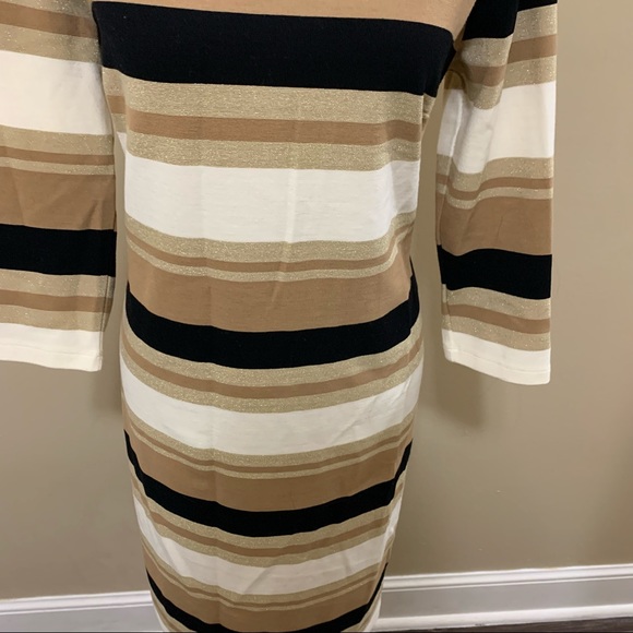 Cato Brown & White Stripe Sweater Dress Size Large - Picture 3 of 12
